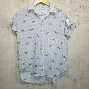 Jane & Delancey cheetah striped print button down